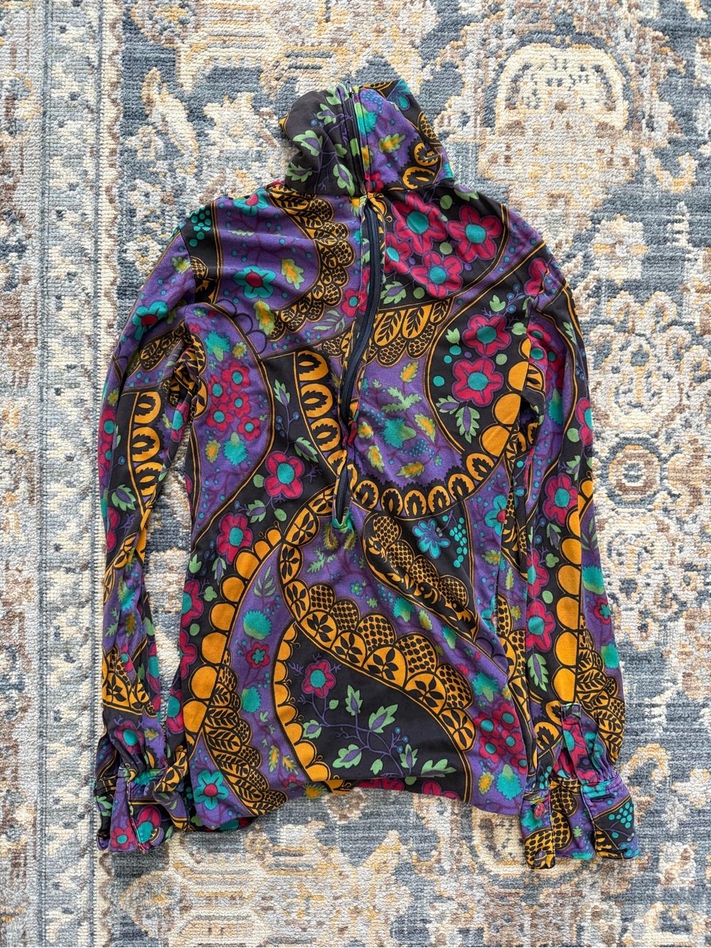 100% Pure Silk Made in Italy Half Zip